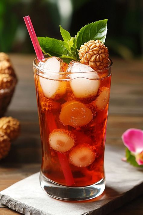 Lychee Sweet Tea - An Exotic Blend of Flavors You’ll Love! Lychee Tea Recipe, Lychee Iced Tea, Lychee Syrup, Green Tea With Milk, Moroccan Mint Tea Recipe, Sweet Tea Recipe, Milk Thistle Tea, Mint Tea Recipe, Lychee Tea