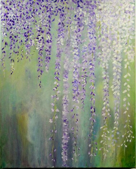 Purple Flowers Painting, Floral Art Canvas, 심플한 그림, Abstract Floral Art, Soyut Sanat Tabloları, Abstract Flower Painting, Canvas Abstract, Green Spring, Trendy Flowers