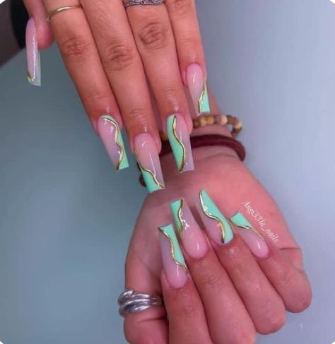 Nails Mint Green, Alpha Kappa Alpha Sorority, Alpha Kappa Alpha, Dope Nails, Trendy Nails, Sorority, Art Designs, Mint Green, Nail Art Designs