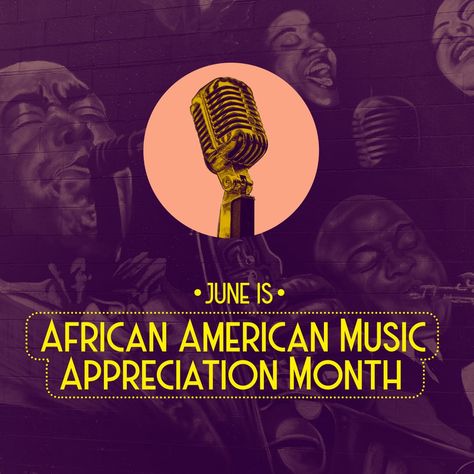 01 June: African American Music Appreciation Month Happy African American Music Appreciation Month! June is a time designated to recognize the importance and influence of African-American music on global culture. Genres like Blues, Jazz, and Rock 'n' Roll originated in America, and have played important roles throughout history, especially in the Civil Rights Movement. Learn more here: https://www.hoffmanacademy.com/blog/african-american-music-appreciation-month/ #AfricanAmericanMusicAppreciati Black Music Month, Music Appreciation, Civil Rights Movement, Black Music, Creative Poster Design, Music Wall, Creative Posters, Music Genres, Civil Rights