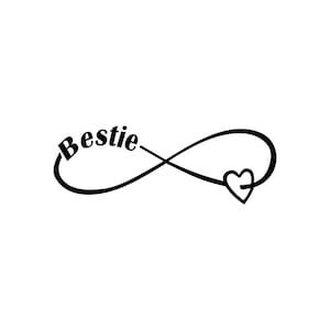 Bestie eternal love TEMPORARY TATTOO valentine best friends besties Tattoo For Bff Best Friends, Infinity Tattoo Best Friends, Best Friend Quotes Tattoos, Tattoo For Bff, Small Friendship Tattoos Matching, Tattoo For Besties, Tiny Tattoos For Best Friends, Small Tattoos Matching Friendship, Matching Bsf Tattoo