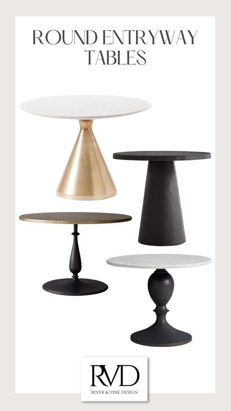 Round pedestal entryway tables . #shopltk, #shopltkhome, #shoprvd, #entrytable, #roundentrytable, #pedestaltable Black Round Entry Table, Foyer With Round Table Entry Ways, Round Entry Tables, Small Round Entryway Table, Entry Way Round Table, Foyer With Round Table, Entrance Round Table, Pedestal Entryway, Round Table Entryway