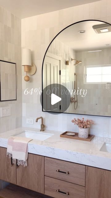 Lisa Kanegae on Instagram: "💫 Comment VANITY and I’ll send the link for this video to your DM. Must be following me or the automation gets blocked.

This vanity is the lowest price I’ve seen on this. Can’t believe it’s 64% off this weekend. our client saved thousands of dollars using this Vanity versus a custom wants since it already comes with the countertop. The thick countertop makes it feel so much more high-end.  We also changed out the hardware to elevate the look. Linked it all here

#BathroomDesign #BathroomDecor #Bathroom" Thick Bathroom Countertop, Thick Countertop, Bathroom Countertop, This Weekend, Lowest Price, Bathroom Design, Countertops, Bathroom Decor, Vanity