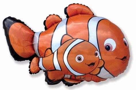 27" Clownfish 2 Balloon | Bargain Balloons - Mylar Balloons and Foil Balloons Link Balloons, Finding Nemo Birthday, Nemo Birthday, Twisting Balloons, Qualatex Balloons, Metallic Balloons, Balloon Ribbon, Balloon Shop, Big Balloons