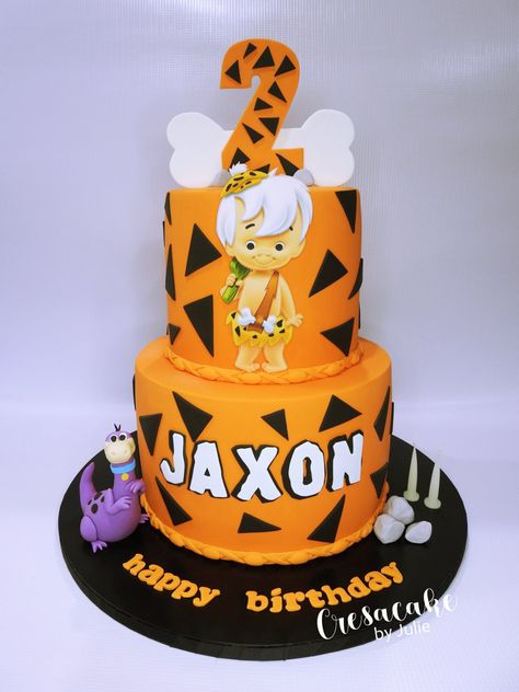 Bam Bam Birthday Cake, Yabba Dabba Two Birthday Boy, Bambam Birthday, Flintstone Party, Flintstones Birthday, Second Birthday Boys, Second Birthday Cakes, 2nd Birthday Party Themes, The Flintstones