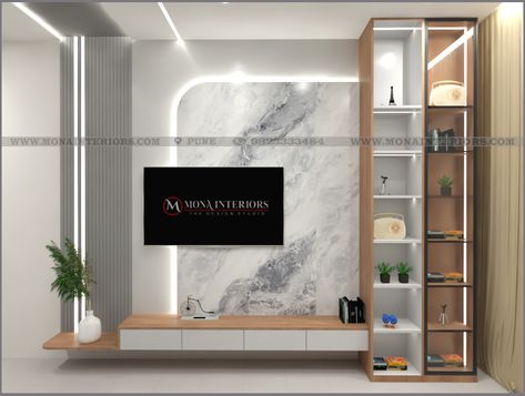 7 Feet Tv Unit Design, Tv Unit With Tall Unit, Led Unit Designs Tv Walls, Latest Tv Unit Designs, Tv Shelf Design, Tv Unit With Storage, Tv Cabinet Design Modern, Lcd Unit, Tv Unit Designs