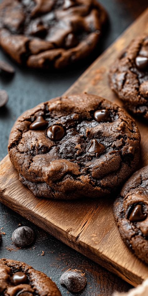 Double Chocolate Chip Cookies [30 Minutes] - Chasety Double Chocolate Desserts, Chocolate Cookie Photography, Chocolate Dessert Photography, Chocolate Chip Cookie Food Photography, Photographing Cookies, Dessert Photography Styling, Cookies Photography Styling, Cookie Food Photography, Chocolate Chip Cookies Aesthetic