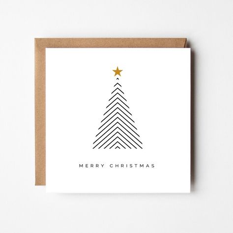 Minimal Christmas Card, Modern Christmas Card, Minimalist Christmas Card, Modern Christmas Cards, Minimal Christmas, Minimalist Christmas, Abstract Tree, Christmas Greeting Card, Good Cheer