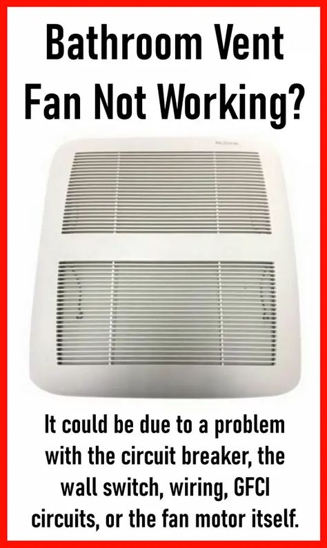 I have a bathroom vent fan that when I turn the wall switch ON it does not work. It turned ON before and make a weird noise. Now it will not work. What do Circuit Breaker Box, Bathroom Vent Fan, Bathroom Vent, Bathroom Exhaust, Vent Fan, Bathroom Exhaust Fan, Bathroom Fan, My Bathroom, Household Cleaning Tips