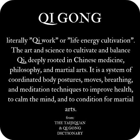 Definition of Qi Gong from The Taijiquan & Qi Gong Dictionary Sleep Hacks, Monica Brant, Chi Gong, Tai Chi Exercise, Qigong Exercises, Tai Chi Qigong, Chi Energy, Walking Meditation, Chiropractic Wellness