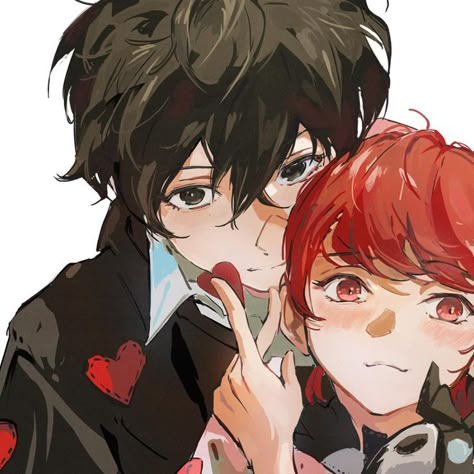 Persona Matching Pfp, Joker And Sumire, Ren X Sumire, Drawing Training, Persona 5 Joker, Couple Icon, Characters Inspiration Drawing, Matching Anime, Persona 4