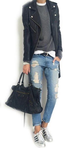 Boyfriend Jeans Kombinieren, Casual Weekend Style, Gorgeous Outfits, Mode Casual, Looks Street Style, Balenciaga Bag, Winter Trends, Weekend Style, Looks Chic