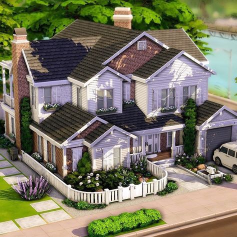 Sims 4 Modern House, Sims 4 Houses Layout, Game House, Sims Freeplay Houses, Shell House, Sims 4 House Plans, Sims 4 House Building, Suburban House, Sims 4 House Design