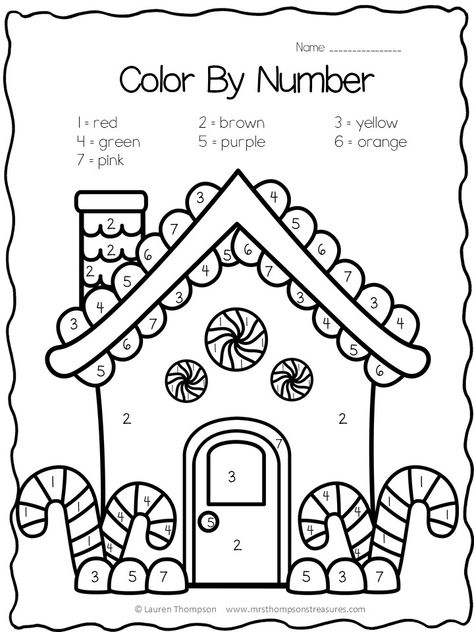 Gingerbread house color by number FREE Gingerbread Man Activities, Christmas Worksheets, Christmas Kindergarten, Christmas School, Preschool Christmas, Christmas Classroom, Color By Number, Christmas Coloring, Christmas Coloring Pages