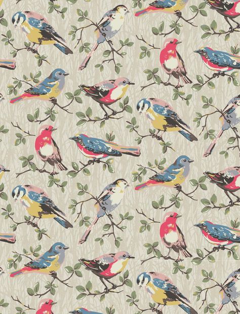 Bird Fabric Pattern, Vintage Bird Wallpaper, Autumn Birds, Cath Kidston Wallpaper, Autumn Prints, Birds Beautiful, Fabric Bird, Bird Fabric, Birds Wallpaper