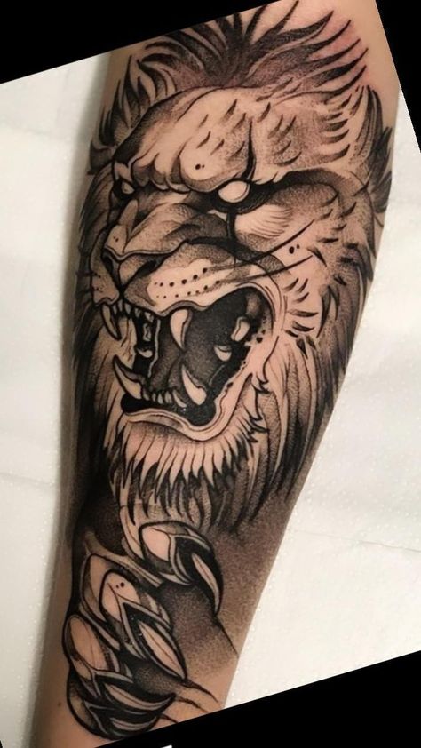 Black And Grey Lion Tattoo, Animal Theme Tattoo, Traditional Lion Tattoo, Lion Shoulder Tattoo, Crow Tattoo Design, Crow Tattoo, Samurai Artwork, Theme Tattoo, Matching Tattoo