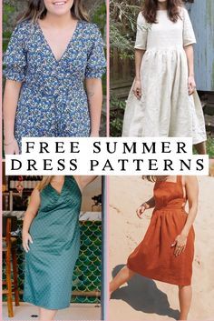 14  Free Summer Dress Sewing Patterns for Women - Makyla Creates Simple Diy Dress Pattern, V Neck Summer Dress Pattern, Easy Free Dress Pattern, Free Women’s Clothing Patterns, Maxi Dress Pattern Sewing Easy Diy, Free Summer Sewing Patterns, Free Pdf Sewing Patterns For Women Dresses, Free Sewing Pattern Dress, Sun Dress Pattern Free