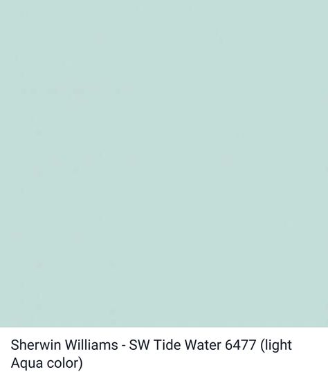 Sherwin Williams - SW Tide Water 6477 (light aqua). Looks great in wide, horizontal stripes alternating with white on a wall. Light Aqua Paint, Light Teal Paint, Aqua Paint Colors, Coastal Paint Colors, Coastal Paint, Aqua Walls, Aqua Paint, Teal Paint, Room Blue