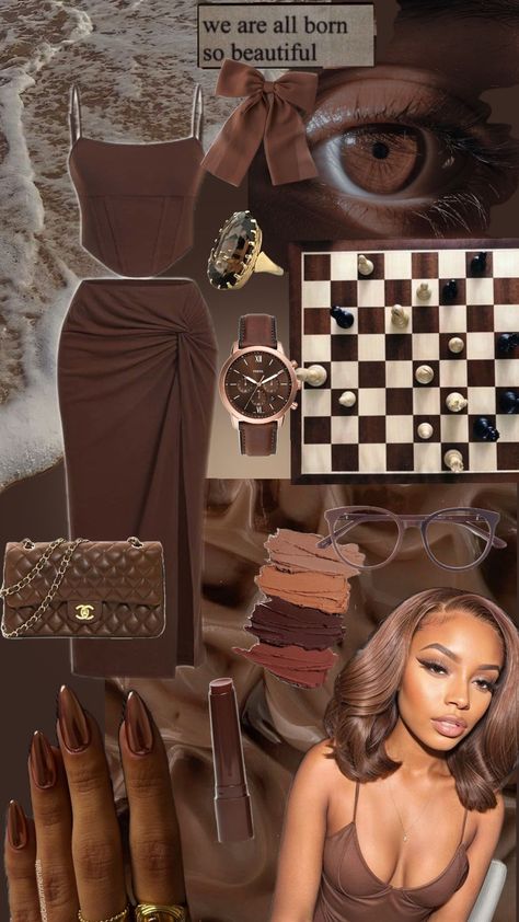 #brown #chocolatebrown Brown Dress Photoshoot Ideas, Brown Elegant Outfit, Chocolate Girl Aesthetic, Brown Photoshoot, Coffee Bridal Shower, Chocolate Girl, 16th Birthday Outfit, Chocolate Girls, Bridal Shower Outfit