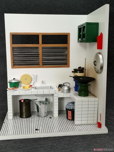 [Close]  1/12 Scale Diorama Set Kitchen Old Hong Kong Ver. (Fashion Doll) Item picture8 Kitchen Diorama, Doll Display, Dolls House Interiors, Stage Set, Doll Sets, Hong Kong, Doll House, Kitchen Cabinets, Miniatures