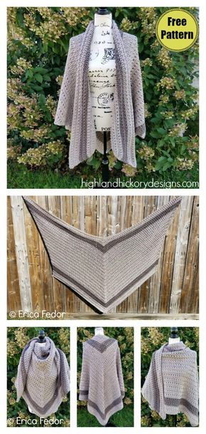 Grand Canyon Shawl Free Crochet Pattern #crochetshawl #shawlwrap #freecrochetpattern Crochet Shawl Free, Crochet Lace Shawl, Crochet Shawl Pattern Free, Crochet Triangle, Crochet Shawls And Wraps, Crochet Clothing And Accessories, Shawl Patterns, Crochet Wrap, Shawl Crochet Pattern