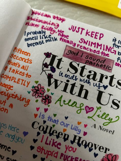 It Starts With Us Journal, It Starts With Us Annotations, Atlas Corrigan, Best Encouraging Quotes, Crossing Boundaries, It Starts With Us, Teenage Books To Read, Pretty Writing, Book Reading Journal