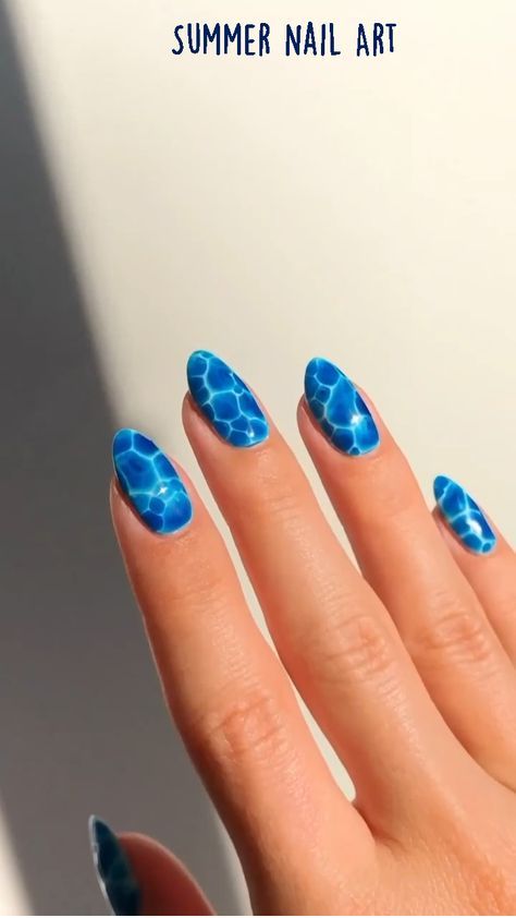 Sea Design Nails, Nail Ideas 2024 Trend Summer, Beachy Nail Designs For Short Nails, New Trend Nails 2024 Summer, Trending Nails For Summer 2024, Summer Nails Water, Fun Summer Nails Blue, Beachy Gel Nails, Nails Art Summer 2024