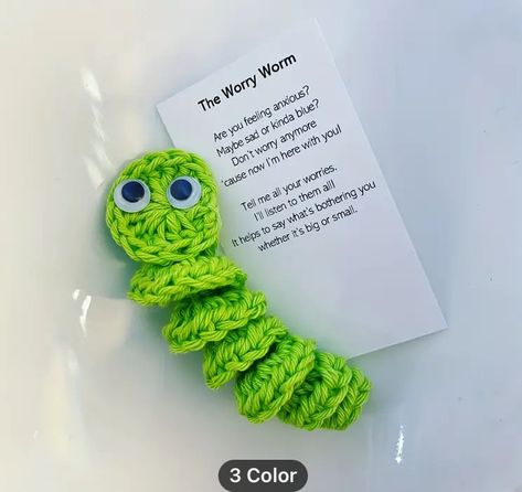 Worry Worms, Worry Worm, Doll Ornaments, Worry Dolls, Crochet Fabric, Doll Sewing Patterns, Knitting Gift, Cat Pet Supplies, Sensory Toys