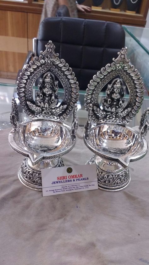 Silver Deepam, Silver Goddess, Silver Jewellry, Pooja Items, Silver Lamp, Hair Brooch, Gold Jewelry Outfits, Silver Pooja Items, Gold Hair Accessories