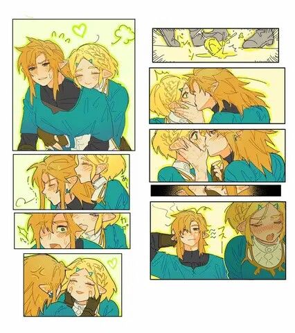 Zelink Comic Kiss, Zelda X Link Fanart, Zelink Botw, Link Fanart, Zelda Fanart, French Anime, Amazing Gumball, Princesa Zelda, Zelda Botw