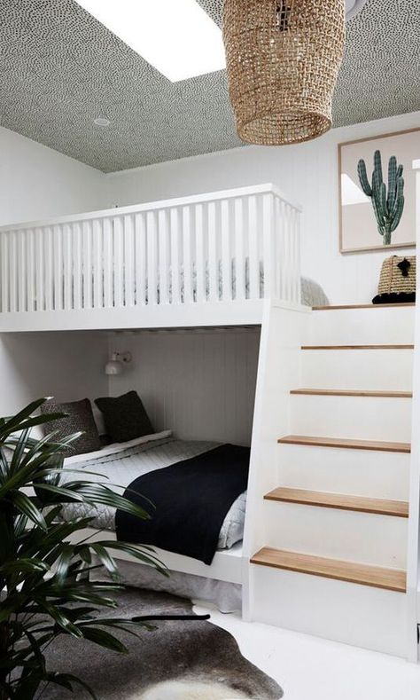 Cool loft above bed Loft Above Bed, Bunk Bed Rooms, Bunk Rooms, Bunk Room, Above Bed, Bunk House, Bunk Bed, Dream Rooms, Byron Bay