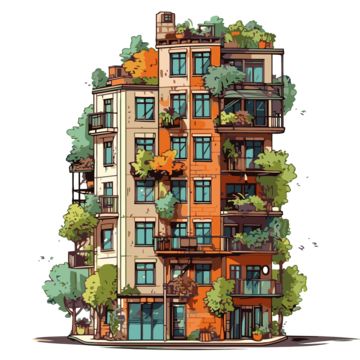 apartments,clipart,cartoon,plant,building,rectangle,urban design,condominium,art,residential area,tower block,facade,painting Building With Plants, Facade Painting, Building Clipart, Plants Cartoon, Rectangle Background, Building Cartoon, Urban Block, Vector Building, Plant Building