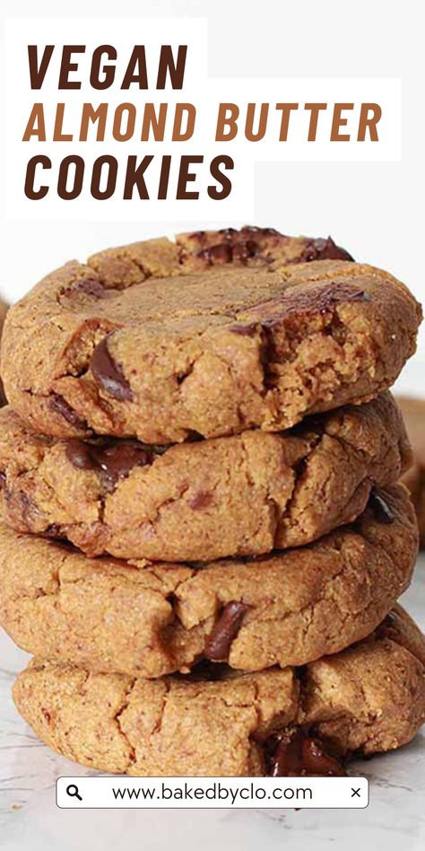 Vegan Almond Butter Cookies, Best Vegan Cookie Recipe, Vegan Fall Dessert, Vegan Autumn, Best Vegan Cookies, Vegan Peanut Butter Cookies, Vegan Cookie, Almond Butter Cookies, Vegan Cookies Recipes