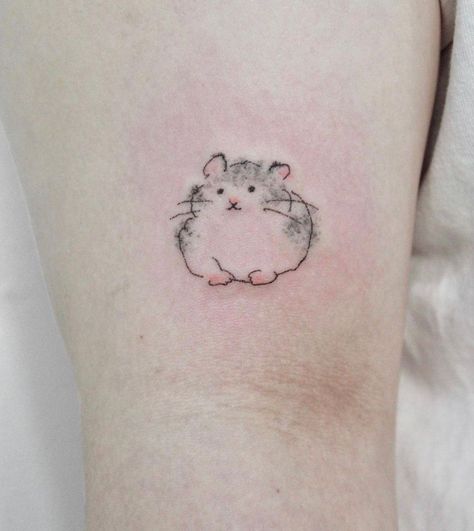 Tiny Hamster Tattoo, Hamster Memorial Tattoo, Small Hamster Tattoo, Hamster Tattoo Ideas, Hamster Tattoo Minimalist, Hamster Tattoo, Tatoos Small, Small Hamster, Pokemon Tattoos