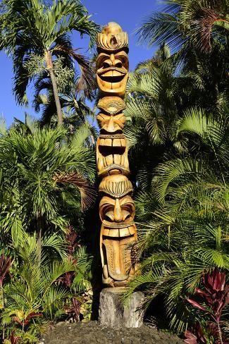 Size: 24x16in Hawaiian Totem Pole in Maui, HawaiiWe have more Stocktrek Images Posters. Choose from our catalog of over 500,000 posters! Tiki Totem Poles, Tiki Pole, Totem Pole Art, Tiki Statues, Tiki Totem, Pole Art, Tiki Art, Totem Poles, Hawaiian Culture