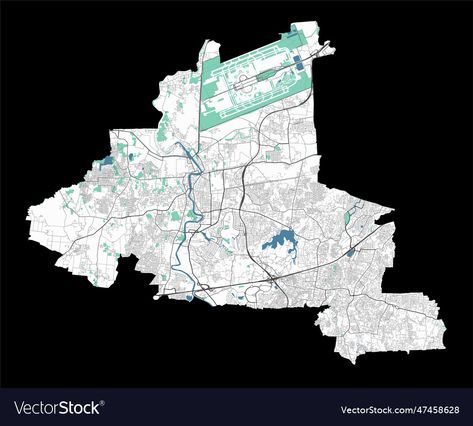 City Vector, Area Map, Free Vector Illustration, Detailed Map, Road Map, Tangerang, High Res, Png Images, Cityscape