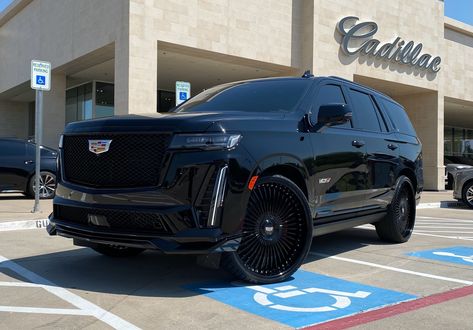 2024 Escalade V with 28 Inch Forgiato’s #CVD #CustomVehicleDesign #CVDauto #CVD2024 #2024 #Cadillac #Escalade #CadillacEscalade #EscaladeV #LuxurySUV #SUV Black Escalade Cadillac, Cadillac Escalade 2024, 2024 Escalade, Escalade V, Mom Cars, Escalade Car, Black Cadillac, Car Facts, Black Truck