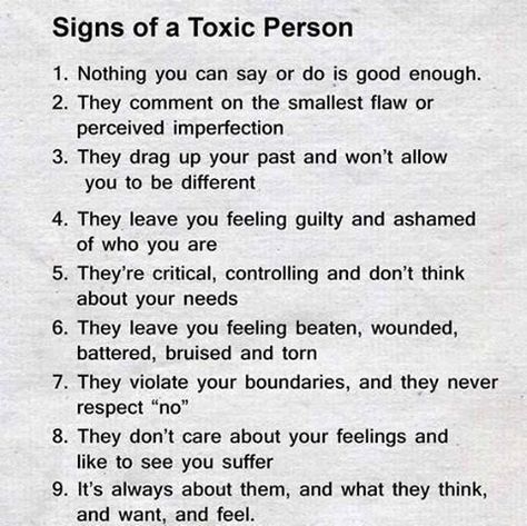 Signs of a toxic person Toxic Person, No More Drama, Toxic Friendships, Nail Infection, Toxic People Quotes, Toxic Friends, Manipulative People, Narcissistic Behavior, After Life