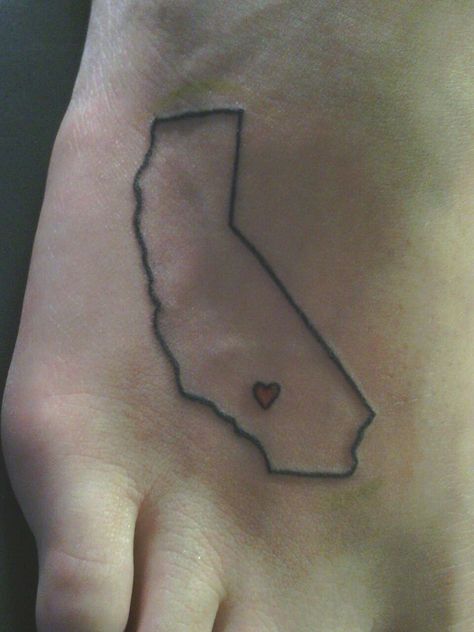 california state outline tattoo by ~216tattoos on deviantART California State Tattoos, State Outline Tattoo, California State Outline, California Outline, State Tattoos, California Tattoo, Outline Tattoo, Hello Kitty Bow, Map Tattoos