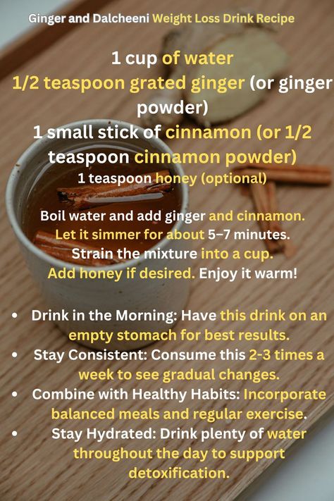 Discover the benefits of ginger and cinnamon tea for weight loss. This delicious blend not only boosts metabolism but also helps control cravings, making it an ideal choice for those on a weight loss journey. Packed with antioxidants and anti-inflammatory properties, this tea promotes overall health while supporting your fitness goals. Enjoy a warm cup daily and enhance your weight management routine naturally. Try it today for a refreshing way to support your wellness and weight loss efforts! Ginger And Cinnamon Tea, Cinnamon Water, Benefits Of Ginger, Cinnamon Benefits, Control Cravings, Ginger Water, Cinnamon Tea, Ginger Benefits, Ginger And Cinnamon