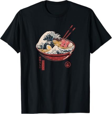 Amazon.com: Great Ramen Wave T-Shirt T-Shirt : Clothing, Shoes & Jewelry Japanese Ramen Bowl, Japanese Tshirt, Japanese Ramen, Ramen Noodle, Ramen Bowl, Tshirt Outfits, Anime Kawaii, Trinidad, Branded T Shirts