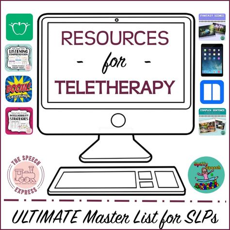 Teletherapy Resources: The ULTIMATE Master List — The Speech Express Lucy Stone, Fabric Art Diy, Play Therapy Techniques, School Speech Therapy, Slp Activities, Slp Resources, School Slp, Speech Path, Speech Therapy Materials