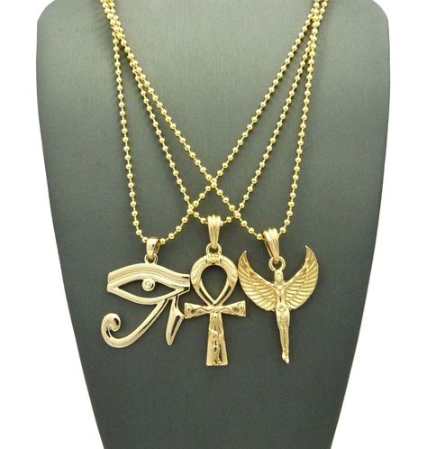 Egyptian Accessories, Egypt Jewelry, Ancient Egyptian Jewelry, Angel Pendant Necklace, Ankh Cross, Angel Pendant, Egyptian Jewelry, Ball Chain Necklace, Dope Jewelry