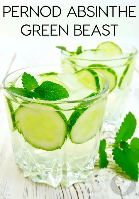 Start Your Super Bowl Party With This Beast Of A Drink: Pernod Absinthe Green Beast Detox Morning Drink, Mint Refresher, Cucumber Health Benefits, Cucumber Margarita, Cucumber Lemonade, Low Carb Protein Bars, Cucumber Benefits, Best Protein Bars, Mint Simple Syrup