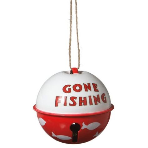 Gone Fishing Bell Bobber Christmas Ornament Fishing Ornaments, Fishing Crafts, Fishing Christmas Tree, Fishing Christmas Ornaments, Fishing Christmas, Designer Names, Fish Ornaments, Fishing Signs, Fish Crafts