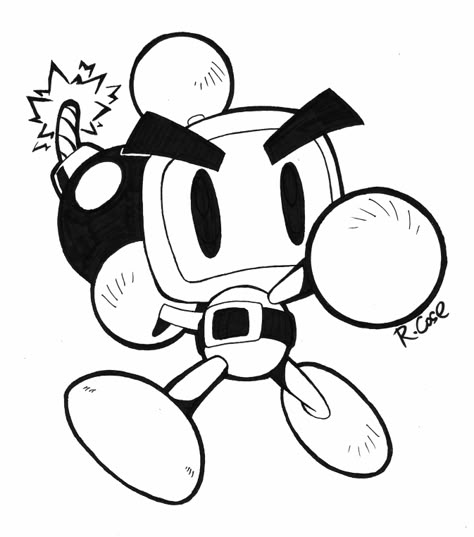 Bomberman by rongs1234 on DeviantArt Bomberman Art, Cartoon Tattoo Ideas, Disney Pop Art, Animated Shows, Cartoon Tattoo, Alien Drawings, Retro Art Prints, Marvel Tattoos, Cartoon Character Tattoos