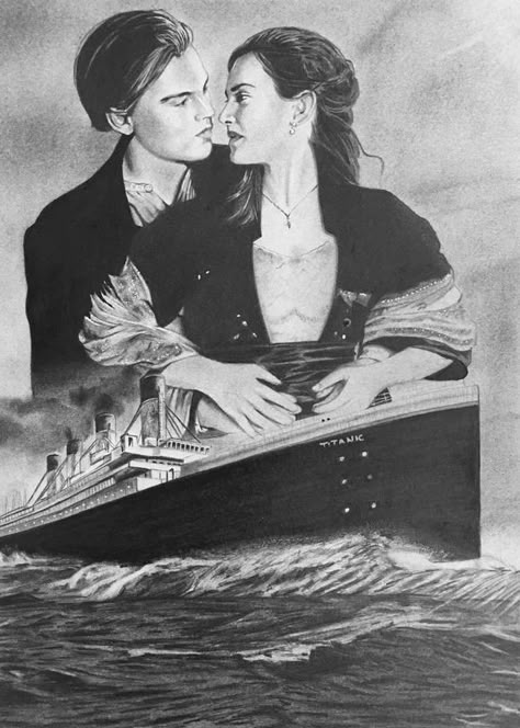 Jack And Rose Drawing, Jack Drawing, Rose From Titanic, Jack And Rose Titanic, Titanic Drawing, Titanic Art, Rose Titanic, No 2 Pencil, Jack And Rose