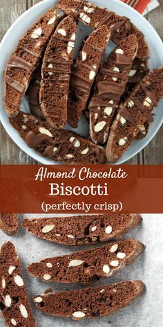 Chocolate Almond Recipes, Chocolate Biscotti Recipe Easy, Dark Chocolate Biscotti, Biscotti Recipe Chocolate, Chocolate Biscotti Recipe Italian, Chocolate Almond Biscotti Recipe, Biscotti Chocolate, Chocolate Almond Biscotti, Best Biscotti Recipe