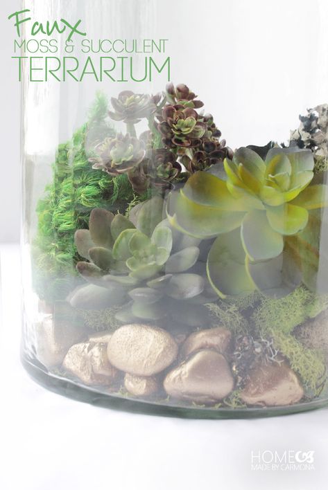 Terrarium Easy, Faux Terrarium, Succulents Terrarium, Terrarium Centerpiece, Succulent Ideas, Lotus Plant, Beautiful Terrariums, Faux Moss, Plant Terrarium