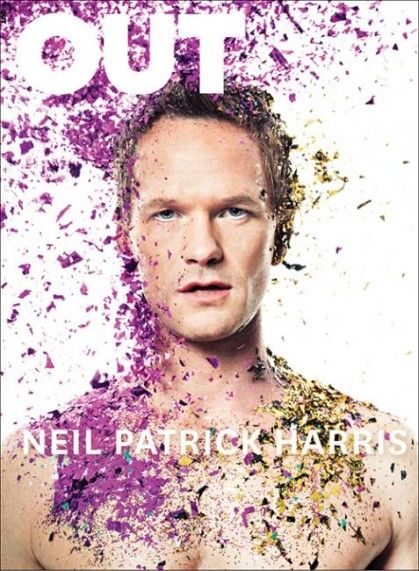 MediaSlut's #MagLove: "A smorgasbord of stark winter, cute males, glitter, stained glass and ink", 24 March 2014: OUT, April 2014. Glitter Lashes, Magazine Cover Ideas, Neil Patrick, Out Magazine, Neil Patrick Harris, Wine Party, Glitter Bomb, Cover Boy, Fashion Layout